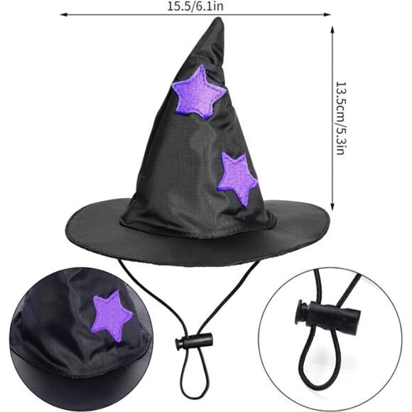 Dxhycc Halloween Pet Costume Cat Wizard Costume Funny Wizard Cat Clothes Cloak - Picture 3 of 8